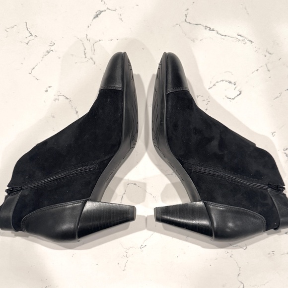 David Tate Black Suede Ankle Boots with Leather Toe and Heel NWOT - Picture 5 of 12